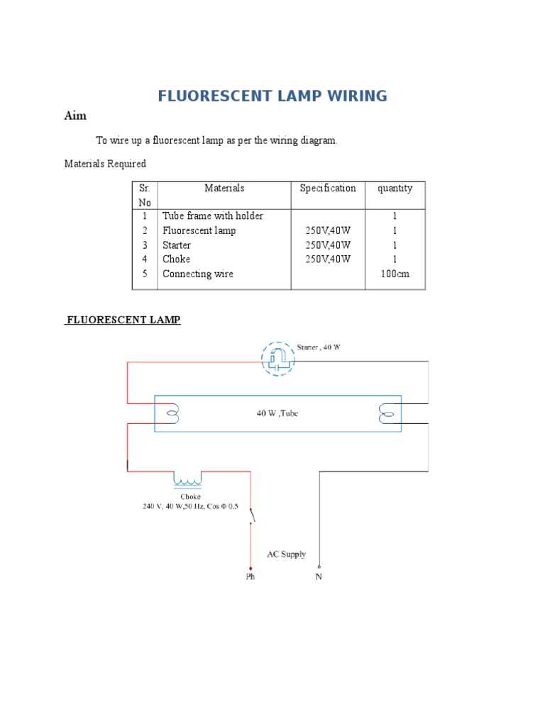 schematic diagram of fluorescent lamp