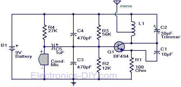 schematic diagram of fm transmitter circuit