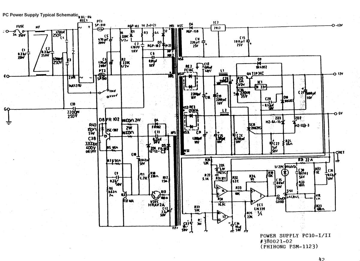 schematic diagram of power supply computer