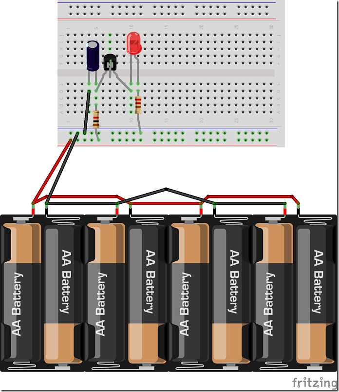 schematic diagram of the blinking led