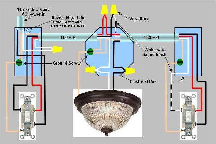 schematic diagram of three way switch