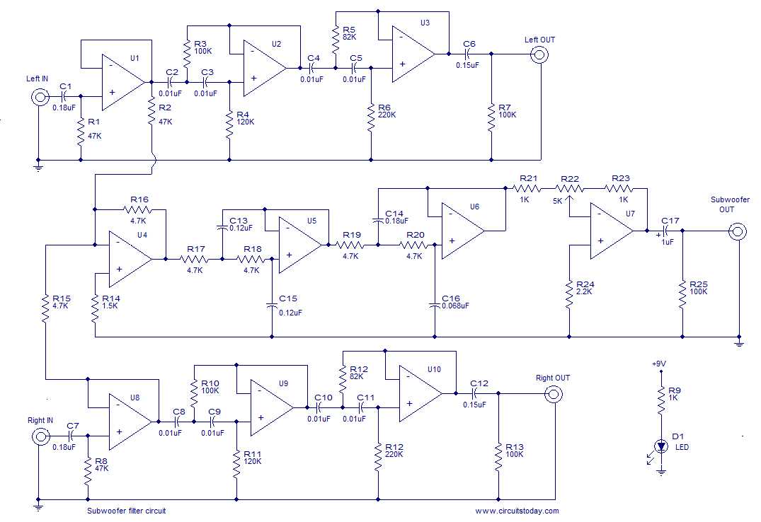 schematic diagram power amplifier subwoofer