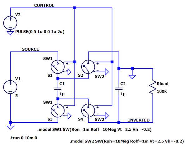 schematic diagram where voltage is negative