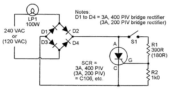 scr alarm circuit schematic diagram