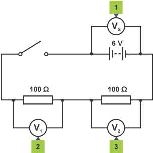 series circuit diagram with ammeter and voltmeter