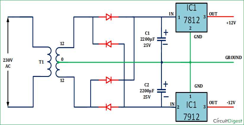 simple ac to dc converter circuit diagram