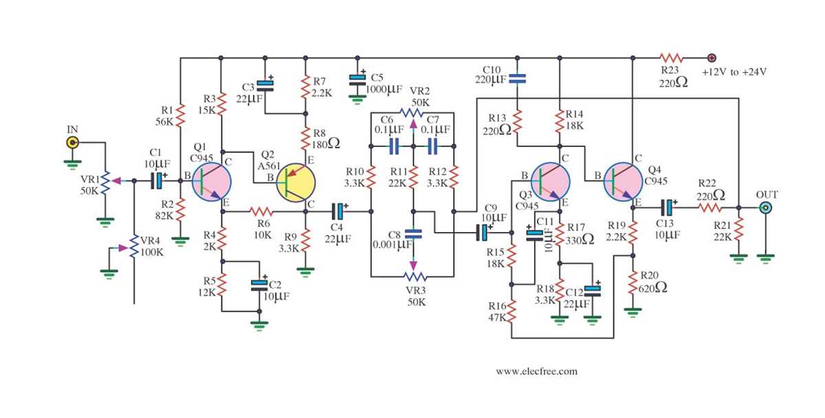 simple tone control schematic diagram