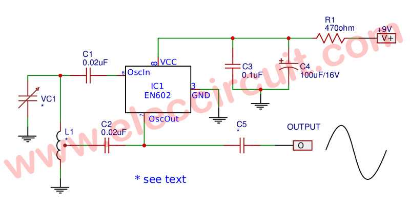 sine wave oscillator circuit diagram