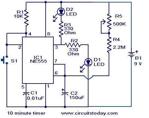 schematic diagram for a timer