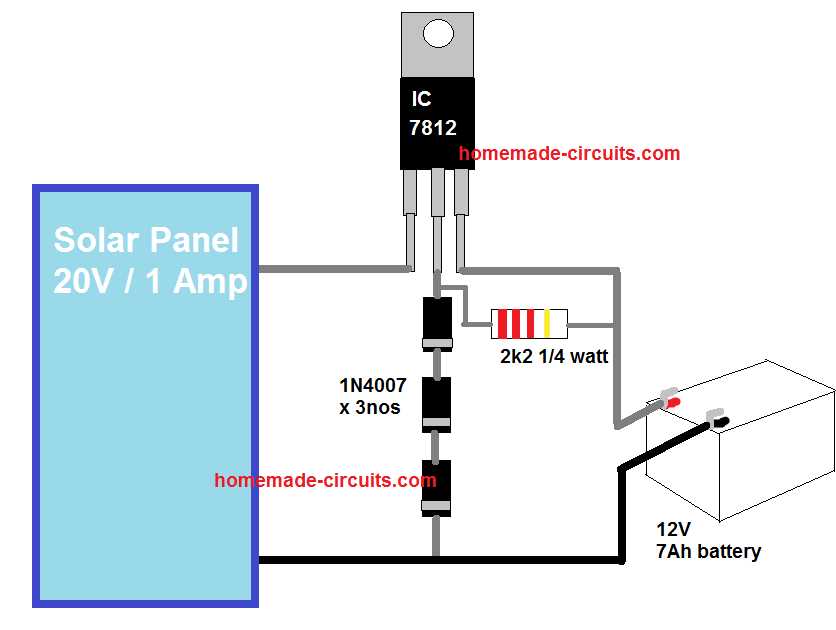 solar 12v battery charger circuit diagram