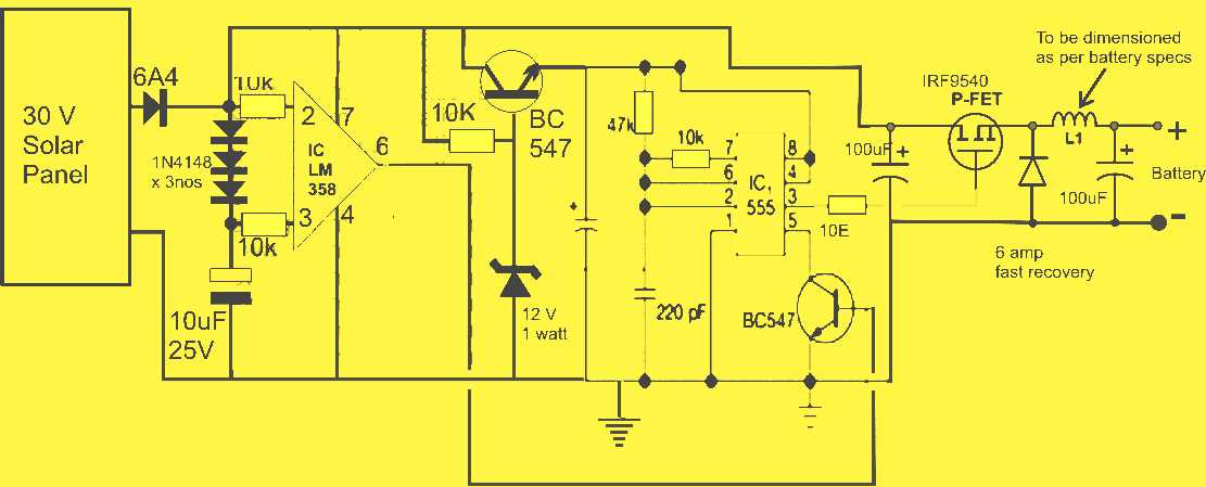 solar mobile phone charger circuit diagram
