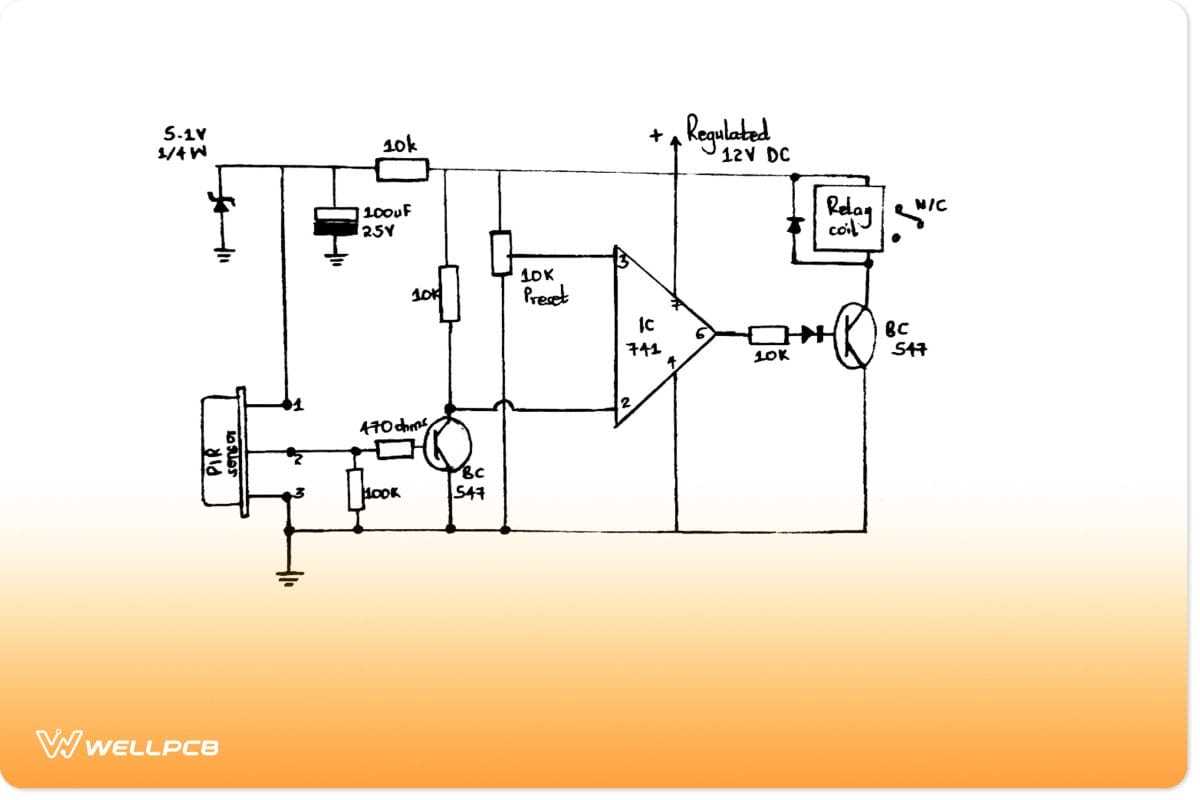 solar motion sensor light circuit diagram