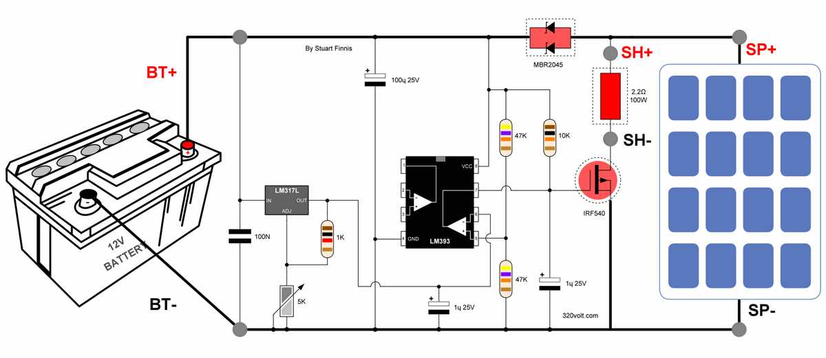 solar panel controller circuit diagram