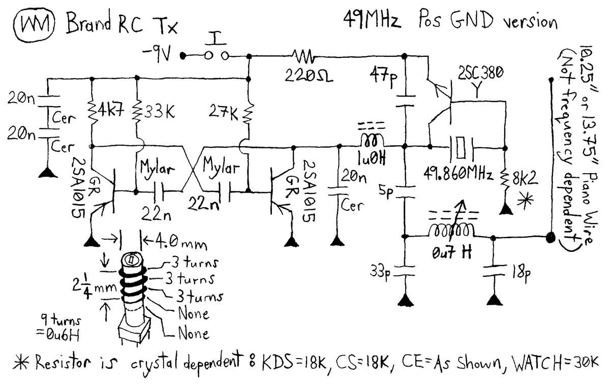 27mhz transmitter and receiver circuit diagram