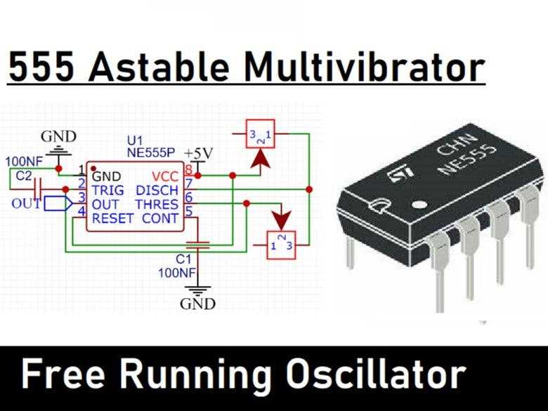 555 astable multivibrator circuit diagram