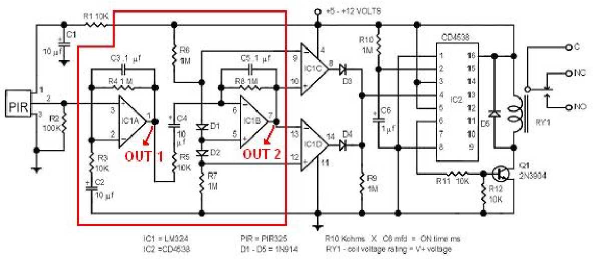 infrared motion sensor circuit diagram