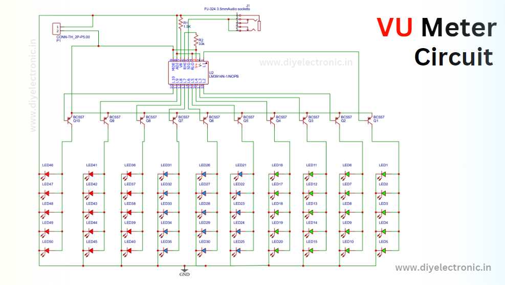 stereo vu meter circuit diagram