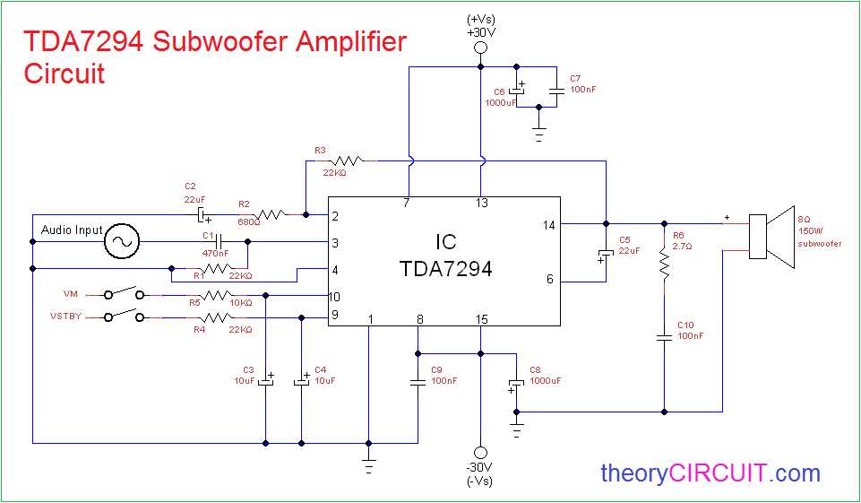 subwoofer circuit diagram