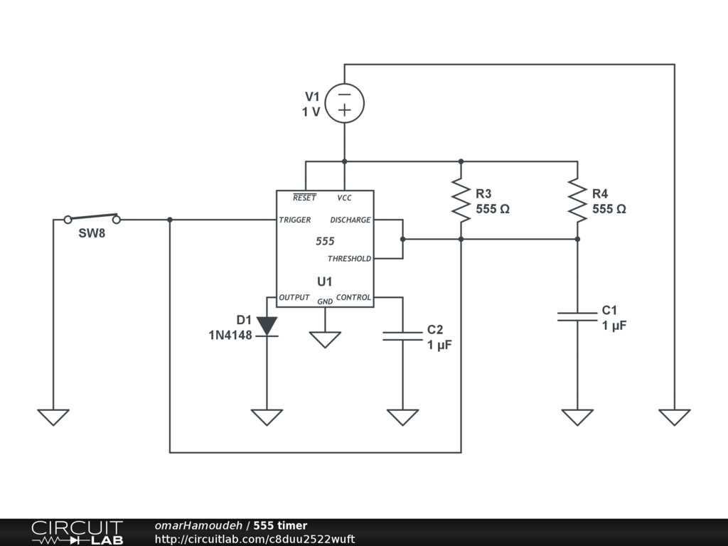 circuit diagram for 555 timer