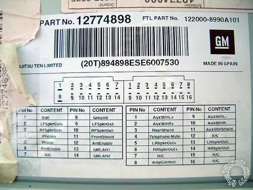 2006 chevy impala radio wiring harness diagram