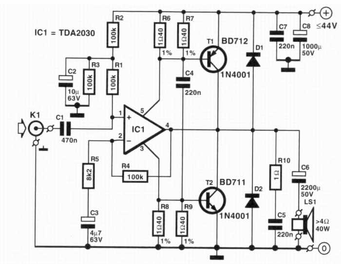 tda2030a amplifier circuit diagram