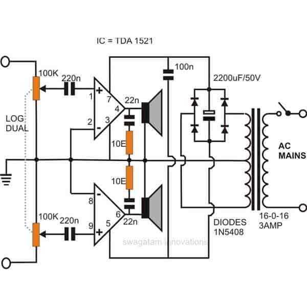 tda7377 subwoofer amplifier circuit diagram