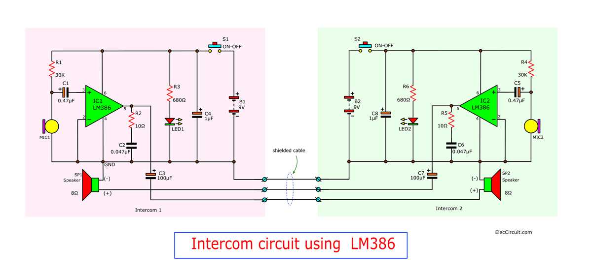 telephone intercom schematic diagram