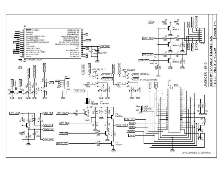 pickit 3 programmer circuit diagram