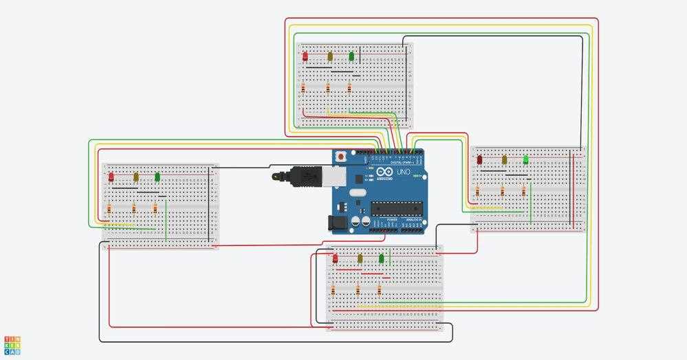 traffic light control system circuit diagram