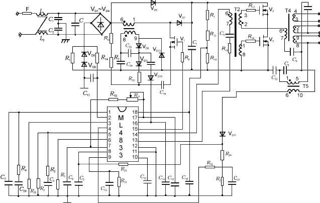 40w electronic ballast circuit diagram