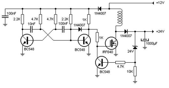 12v to 24v dc converter circuit diagram