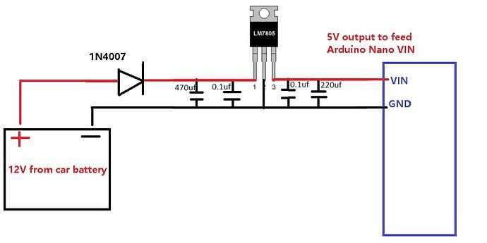 12v to 5v converter circuit diagram