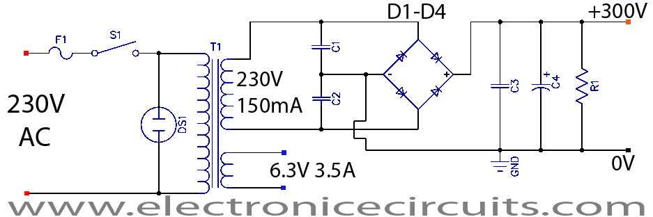 tube power amp schematic diagram
