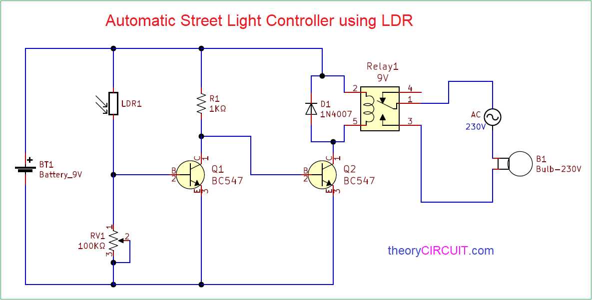 automatic street light circuit diagram