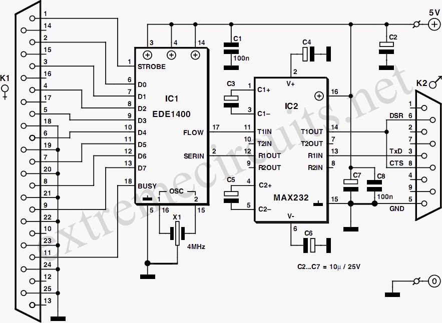 usb to rs232 converter circuit diagram