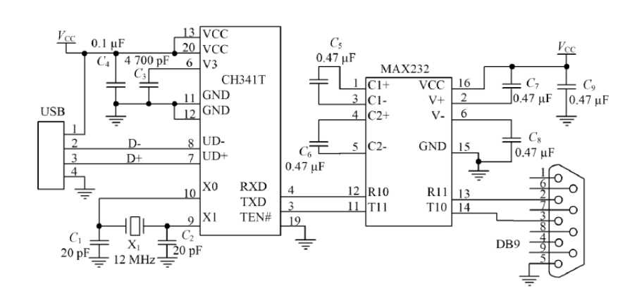 usb to serial circuit diagram