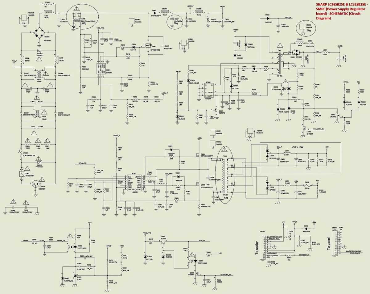 sharp lcd tv power supply schematic diagram