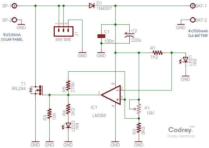 solar panel controller circuit diagram
