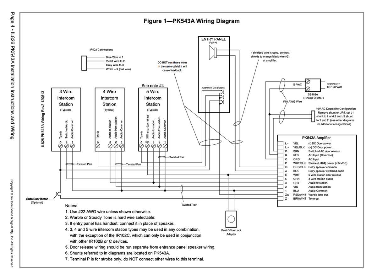 wiring diagram for intercom