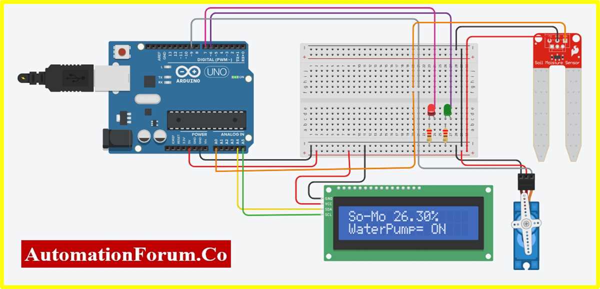 soil moisture sensor arduino circuit diagram
