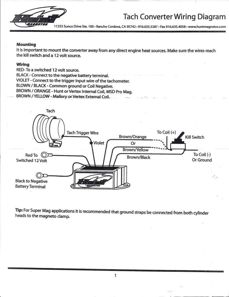 wiring diagram for tachometer