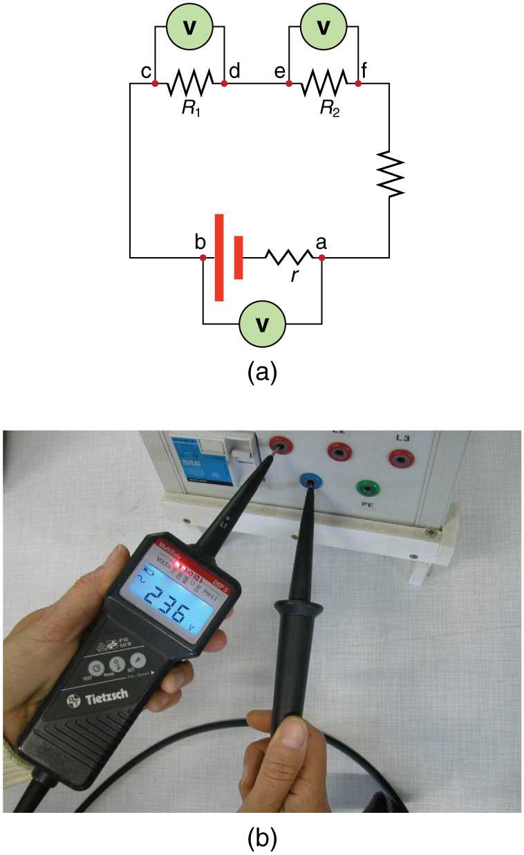 voltmeter on circuit diagram
