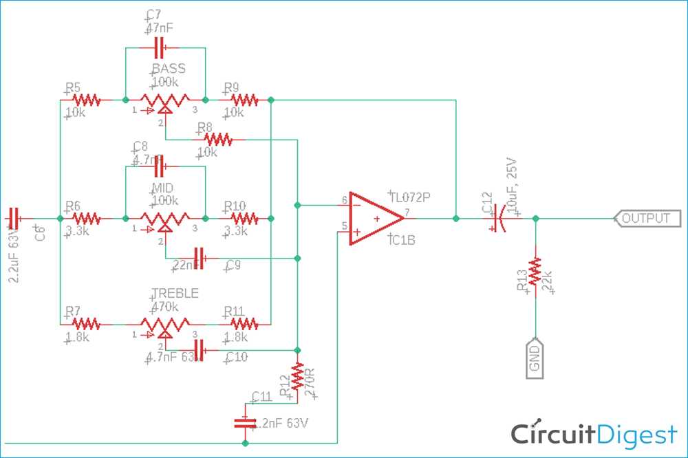 volume bass treble circuit diagram