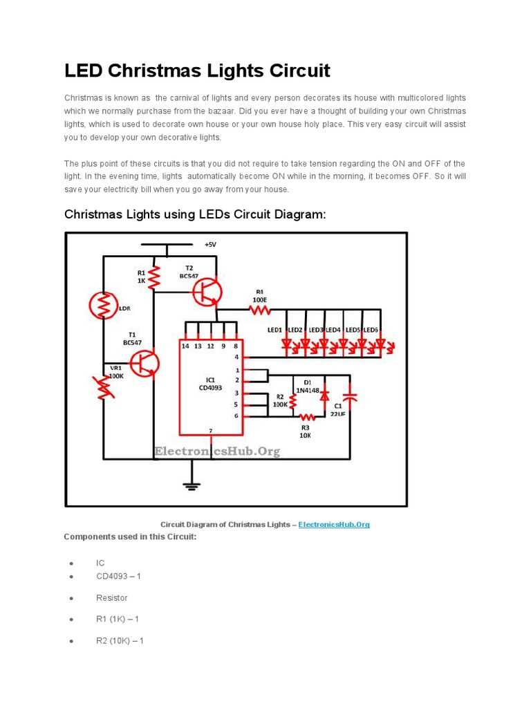 christmas tree led lights circuit diagram
