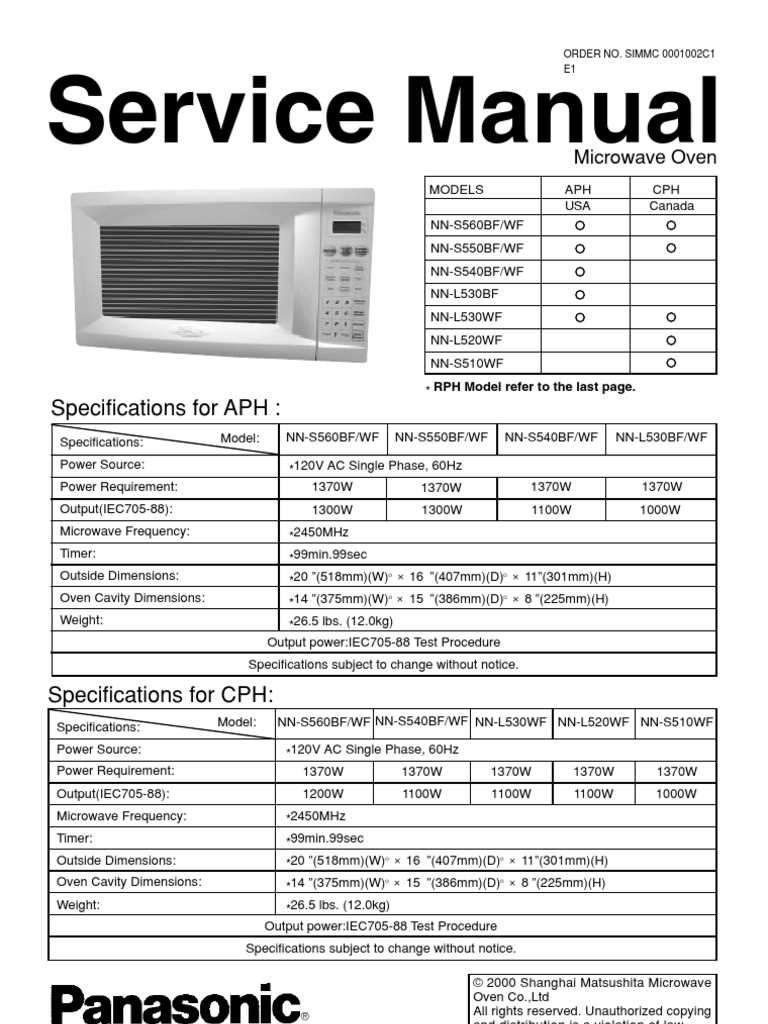 panasonic inverter microwave circuit diagram