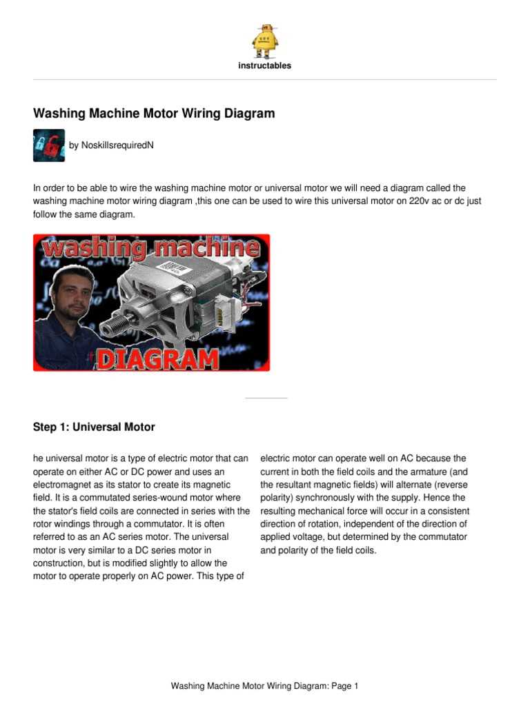 washing machine motor schematic diagram
