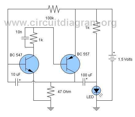schematic diagram of the blinking led