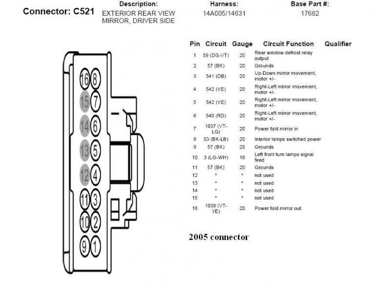 power mirror wiring diagram