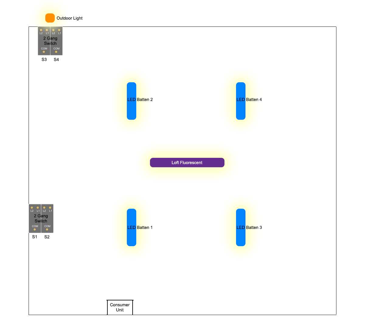 2 fluorescent light wiring diagram