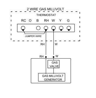 wiring diagram for 2 wire thermostat